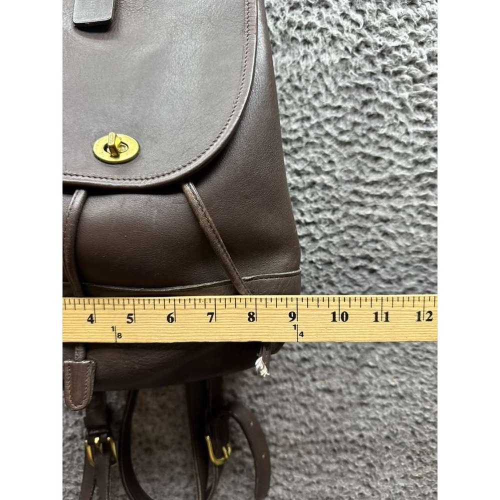 Vintage Coach K3H-9791 Women's Leather Turn-Lock‎ Daypack Backpack Dark Brown - Picture 10 of 11
